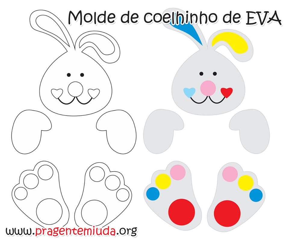 molde de coelho em eva para painel