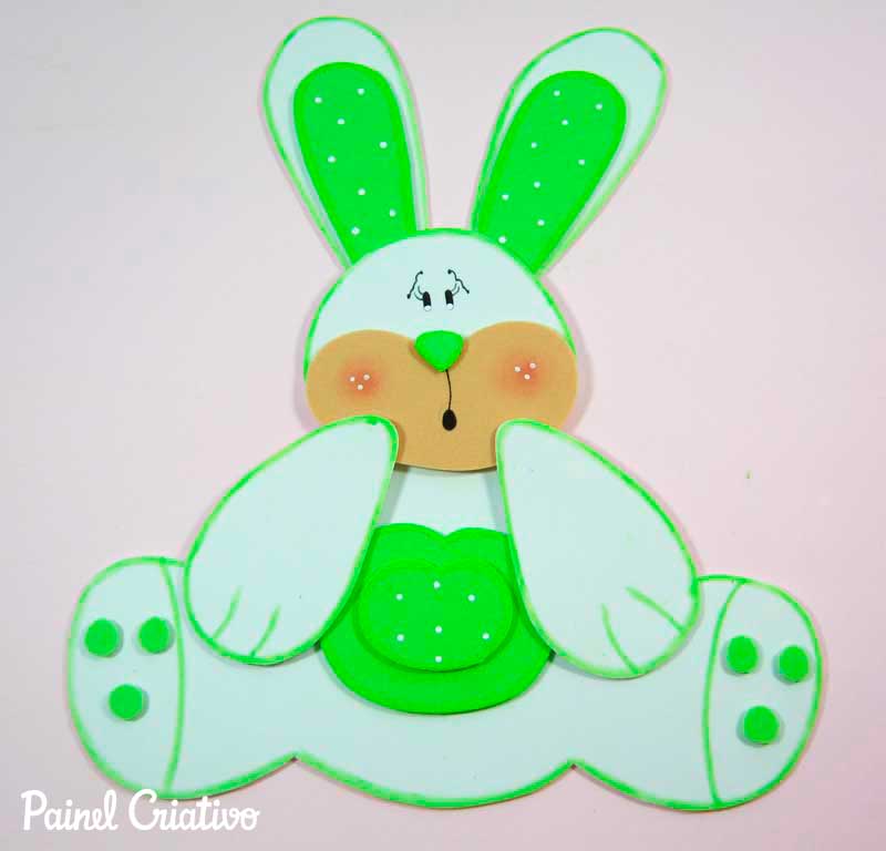 molde de coelho em eva para painel