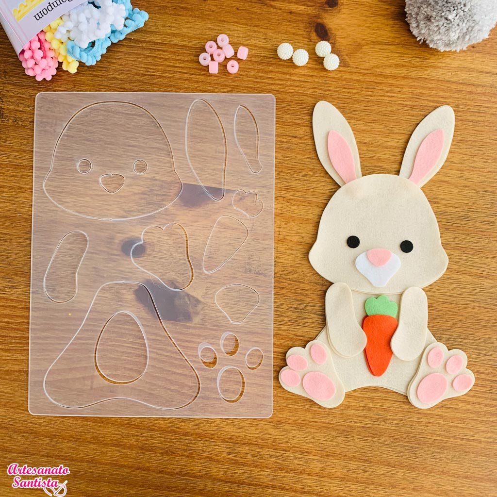 molde de coelho em eva para painel
