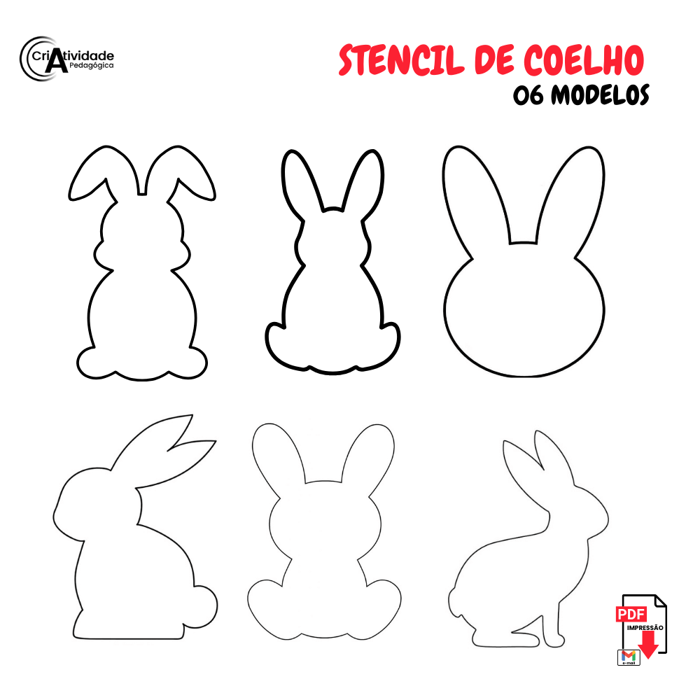 molde coelho para projetar e riscar