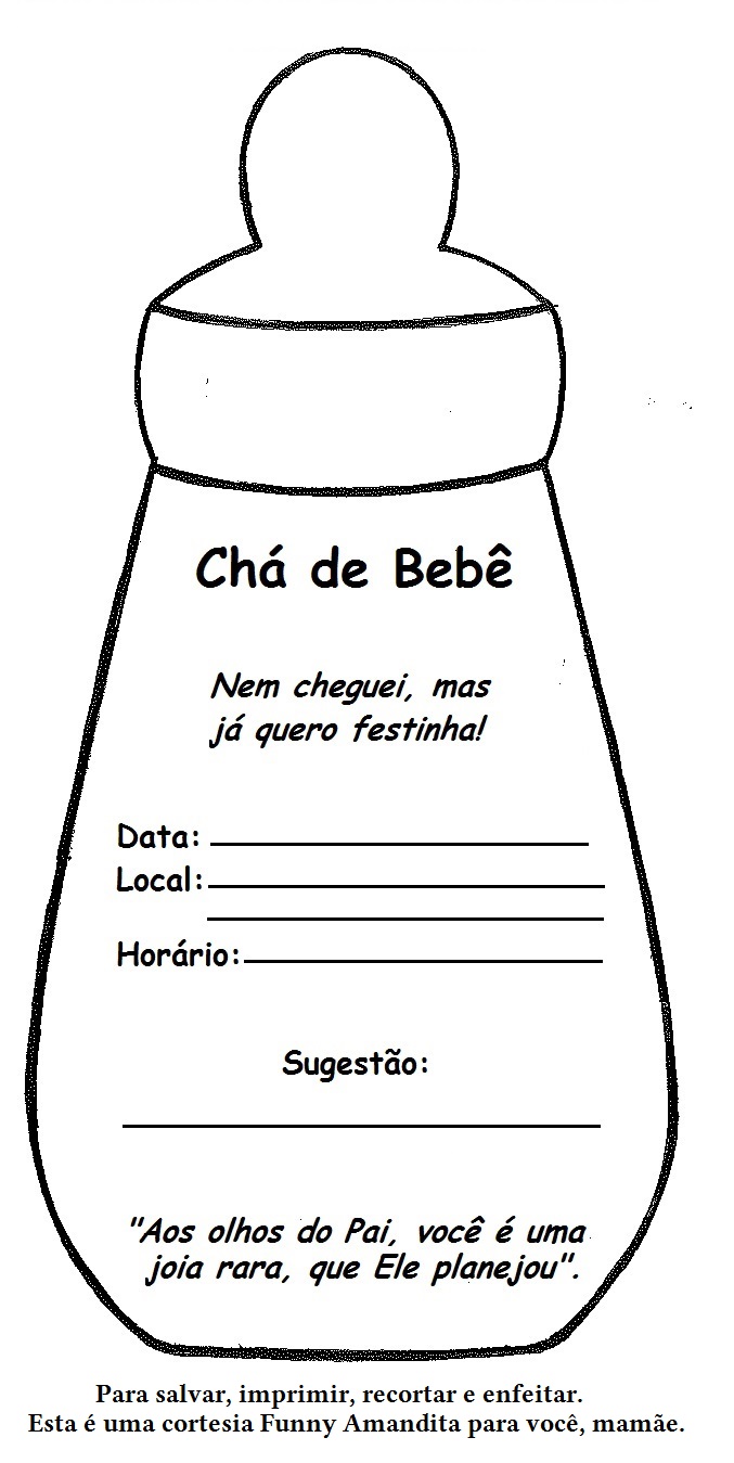 convite cha de fralda canva ou festalab