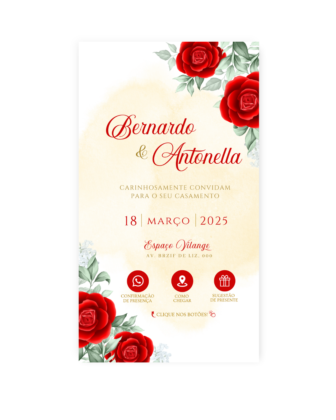 erros comuns ao escolher molde de convite de casamento vermelho