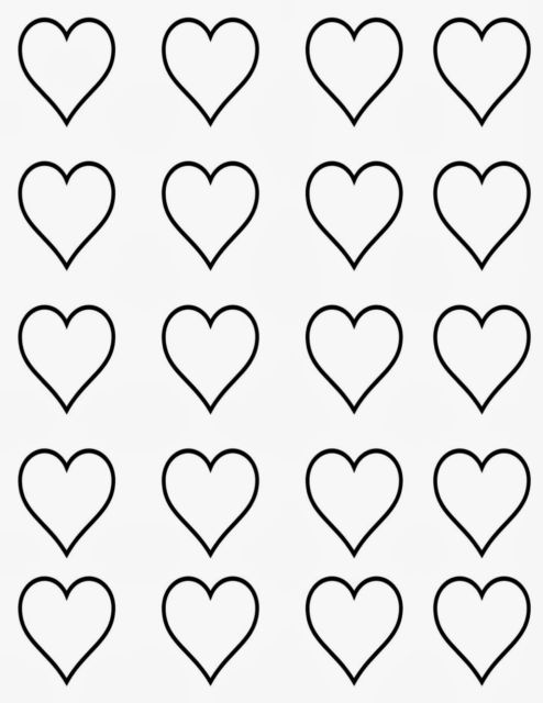 molde de coração para imprimir em papel