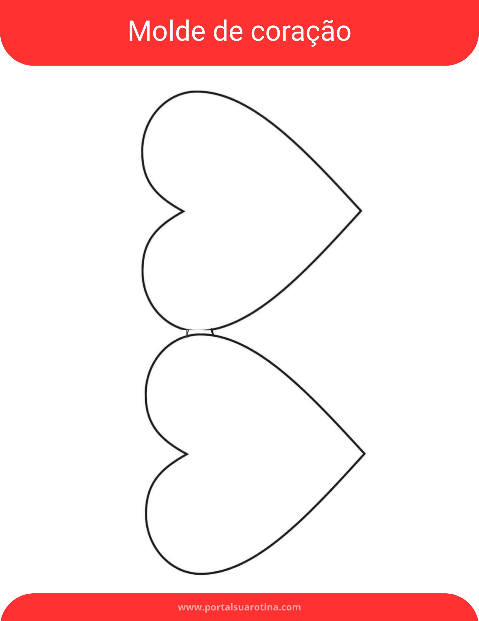 molde de coração para imprimir em papel cartão