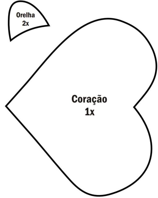 molde de coração com asas para imprimir