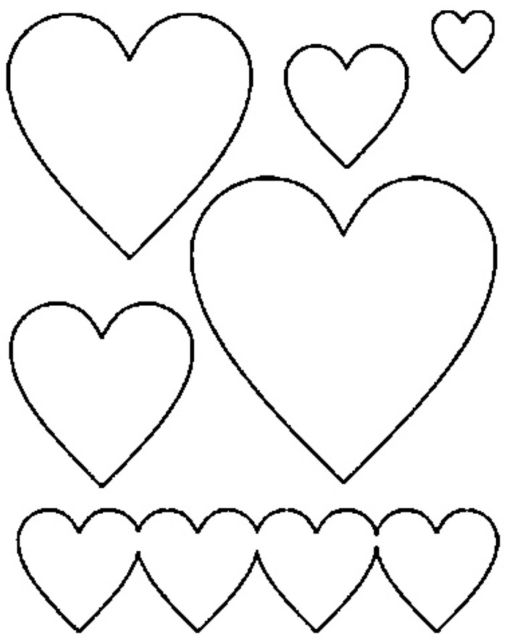 molde de coração para imprimir para feltro