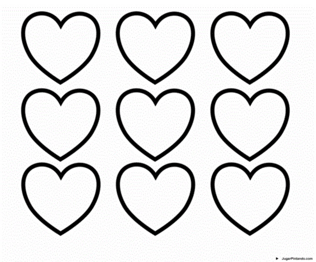 molde de coração para imprimir para EVA