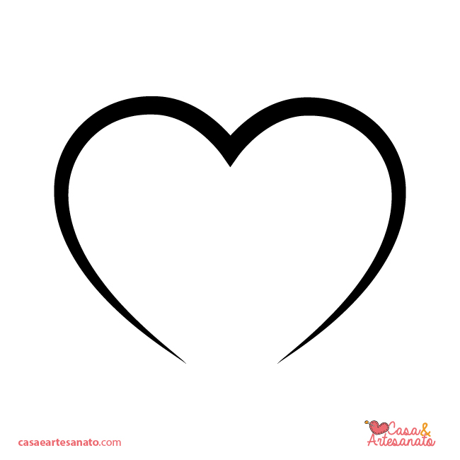 molde de coração grande para imprimir
