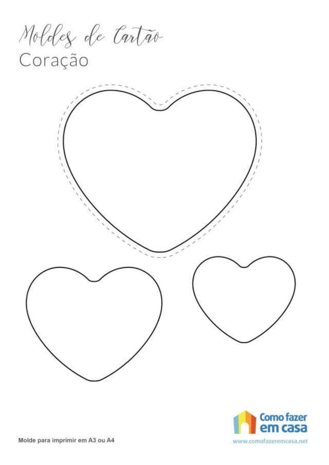 molde de coração grande para imprimir
