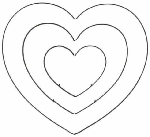 molde de coração simétrico