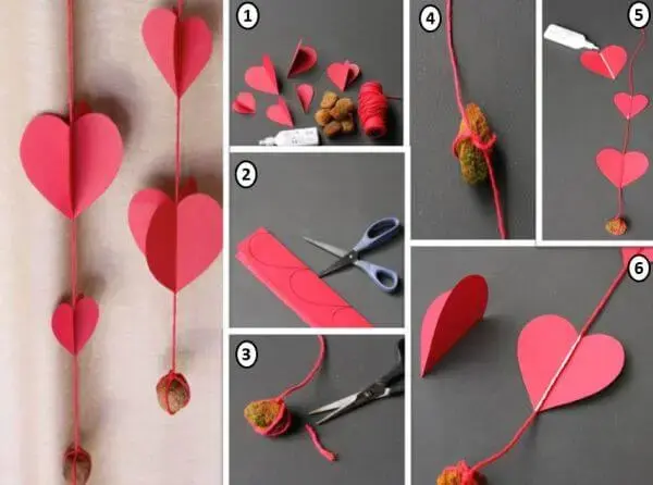 molde coração pequeno para chaveiro de feltro passo a passo