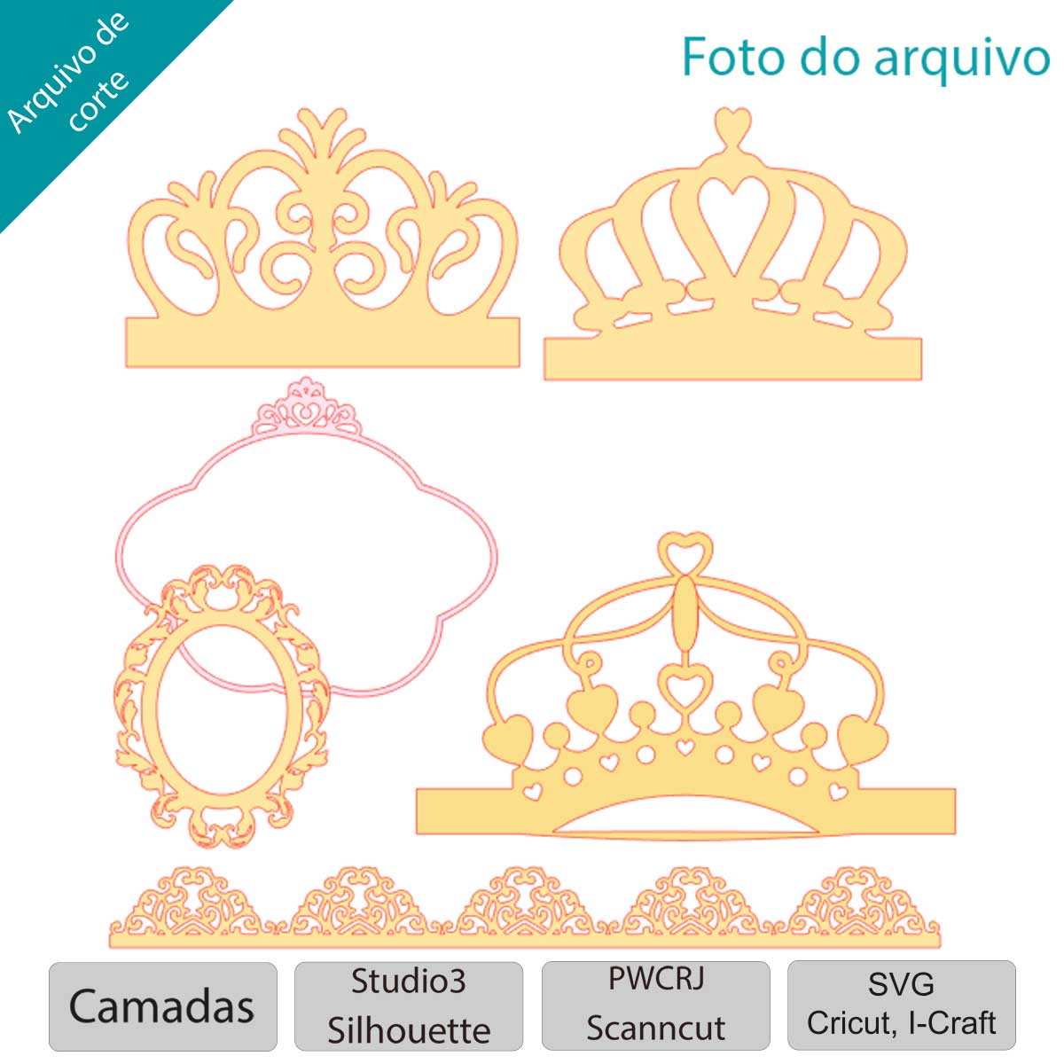 molde coroa princesa para lembrancinha