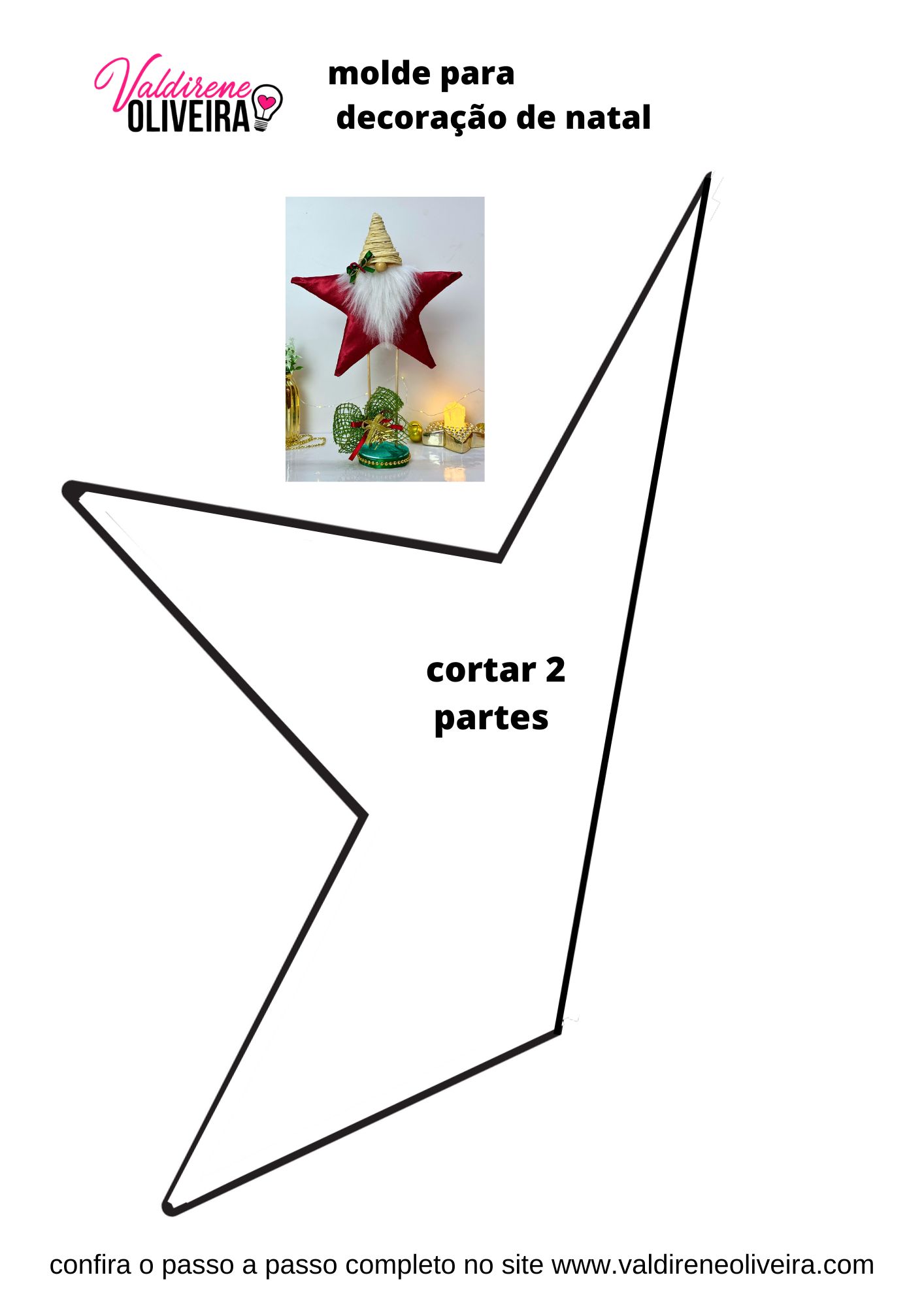 molde estrela de natal para enfeite