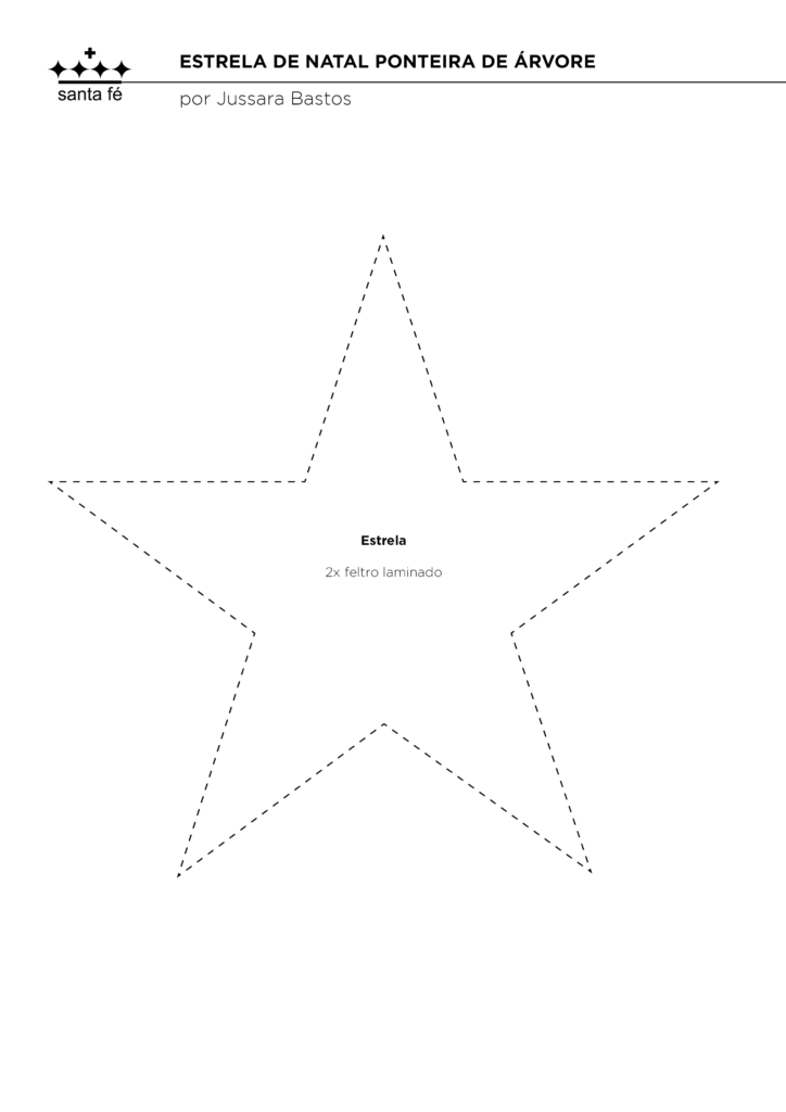 molde estrela de natal em tamanho real