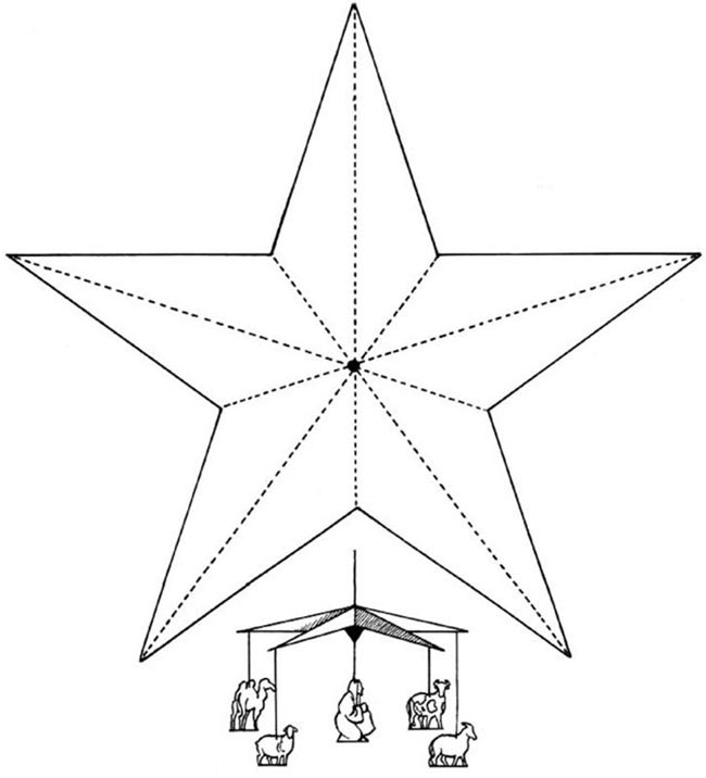 molde estrela de natal para recortar