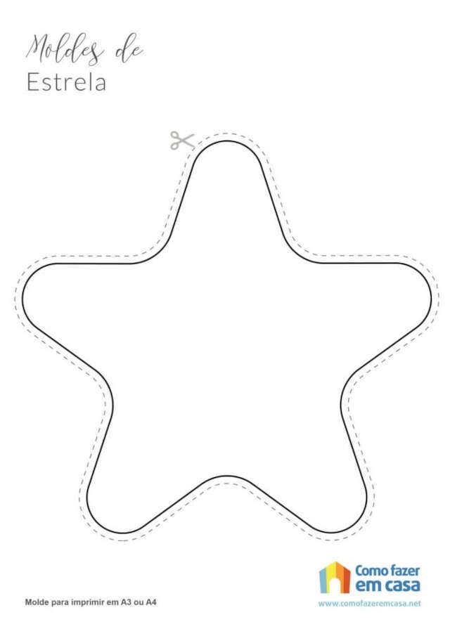molde estrela cadente para imprimir