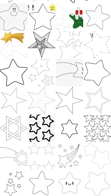 molde estrela 5 pontas A4