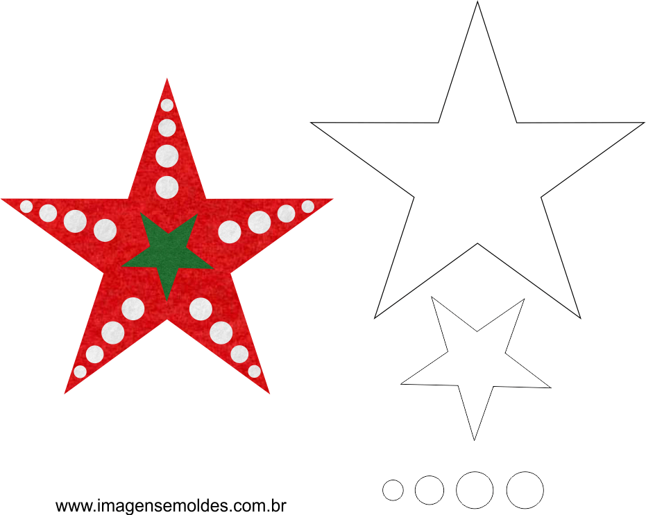 molde estrela 3D papel A4