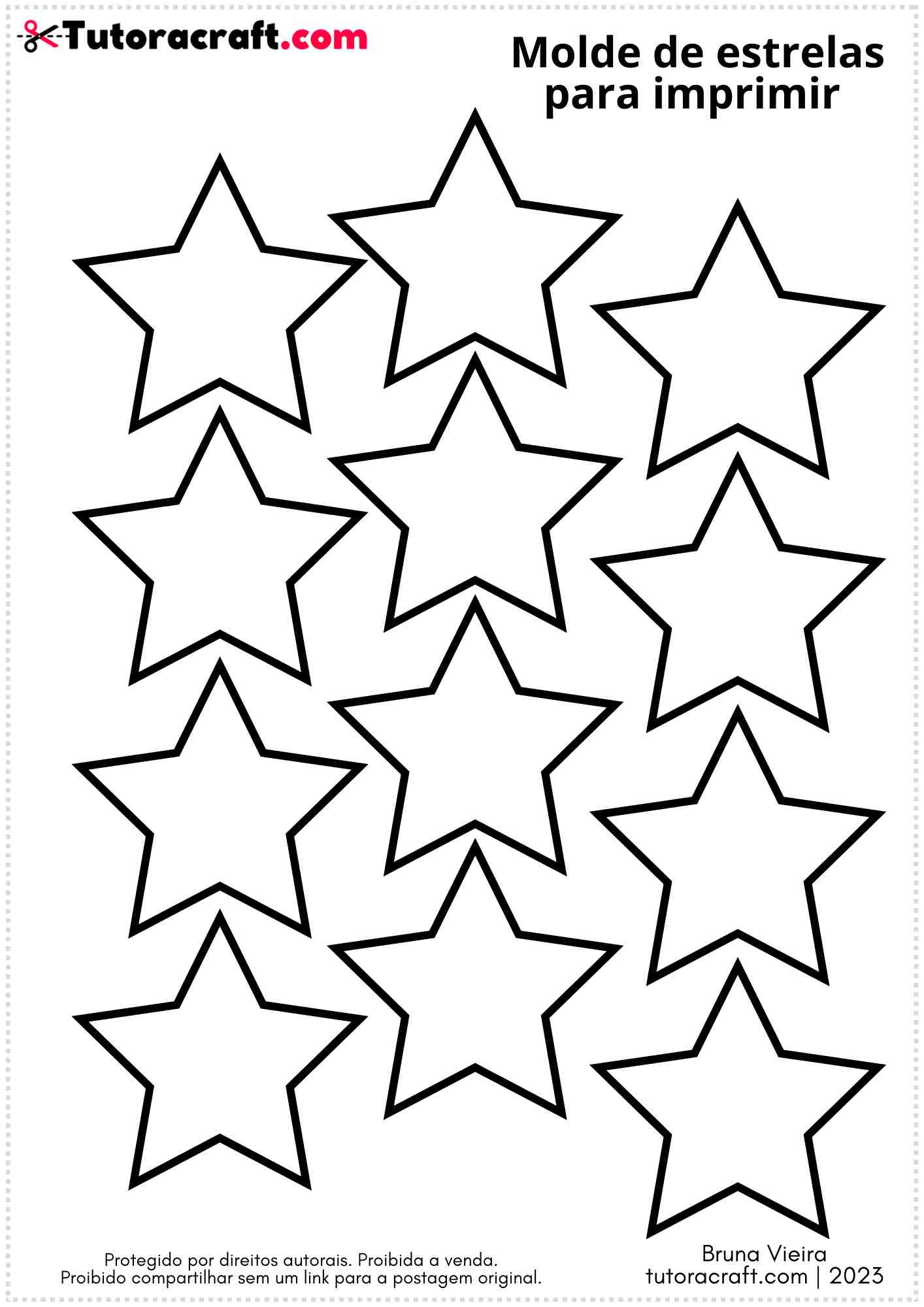 molde estrela para aplique