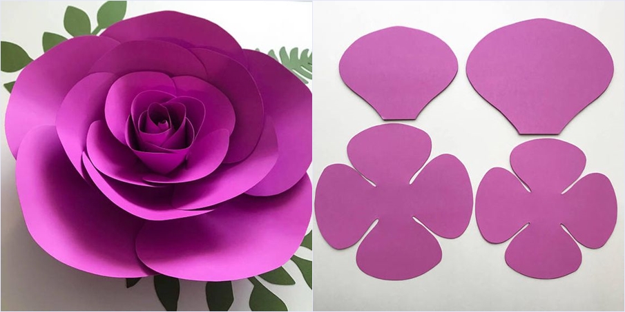 molde flor de papel pequena para scrapbooking