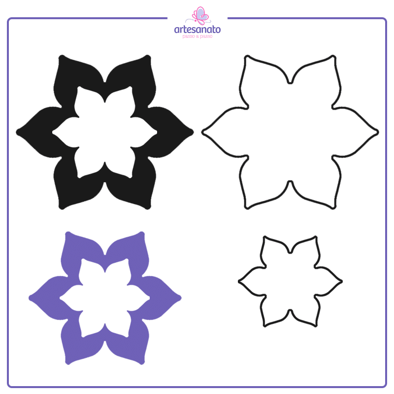 molde flor de papel pequena para quadros decorativos