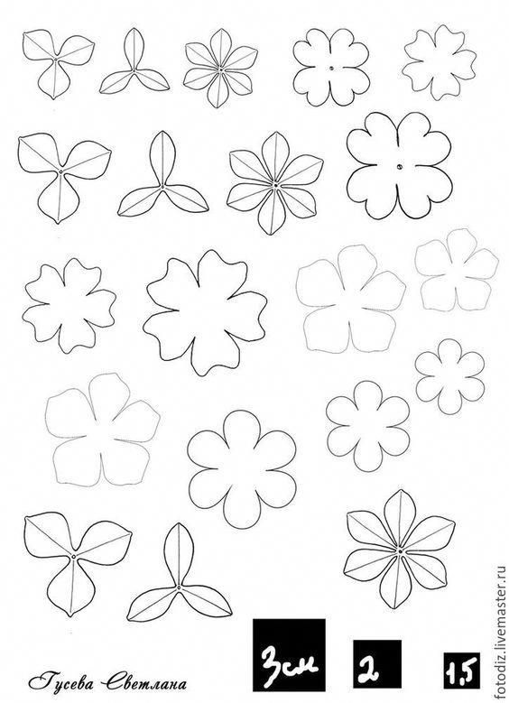 molde flor de papel pequena para lembrancinhas