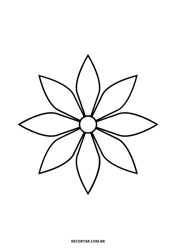molde flor de papel pequena em PDF