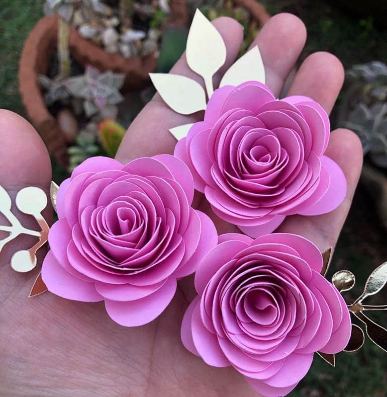 molde flor de papel pequena passo a passo