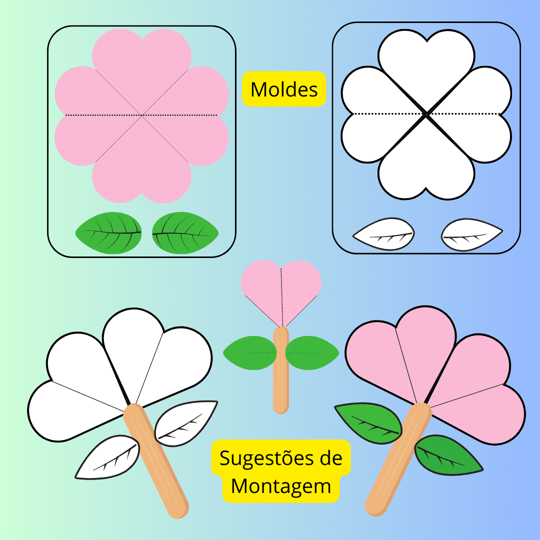 moldes de flores em feltro