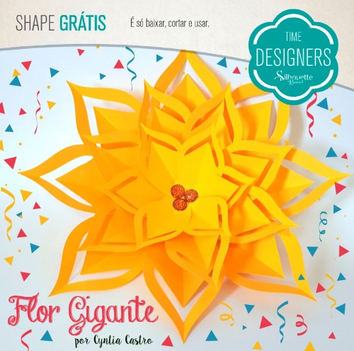 flor gigante de papel modelo