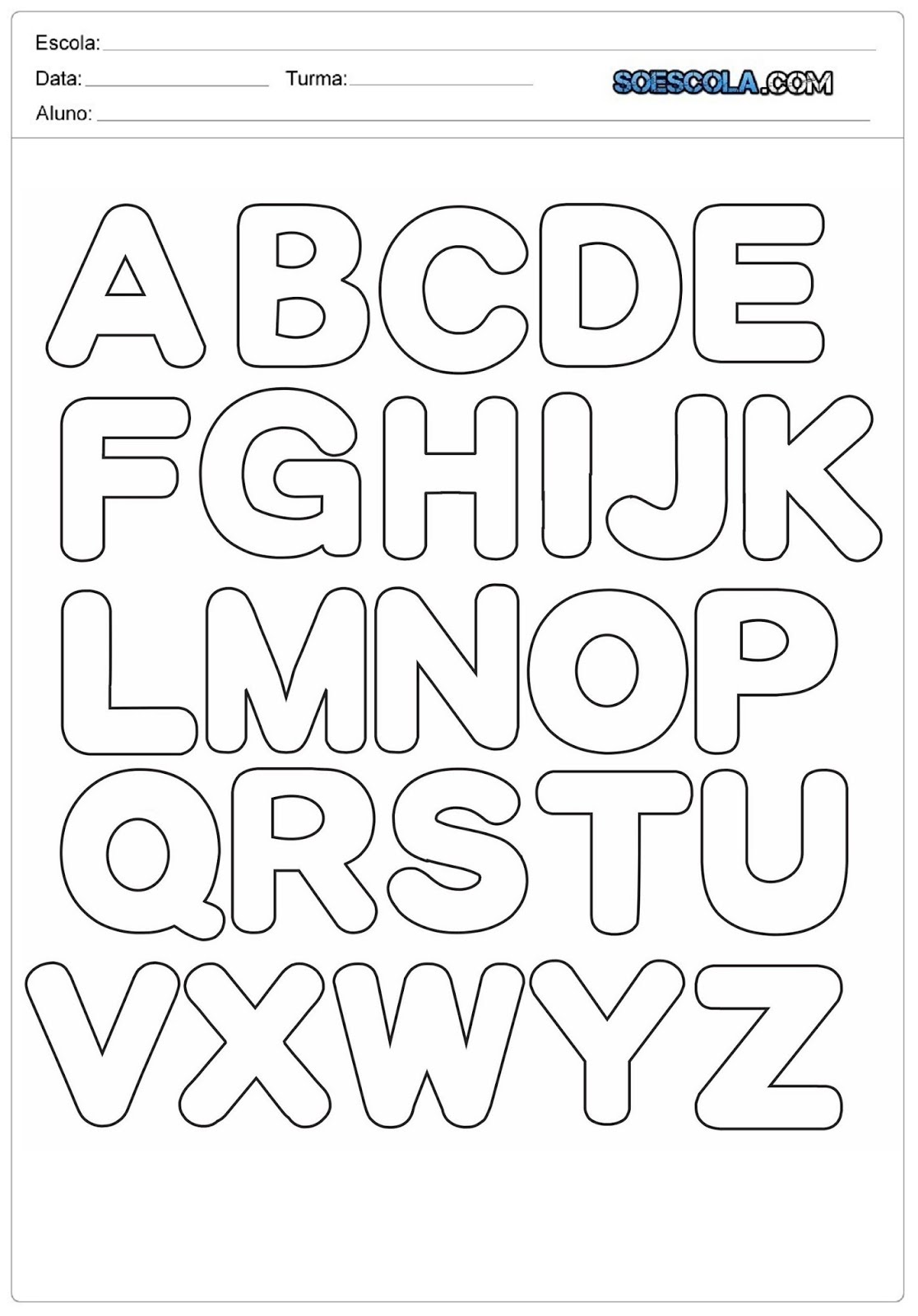 Molde de letras EVA coloridas