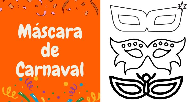 molde máscara carnaval veneziana para imprimir