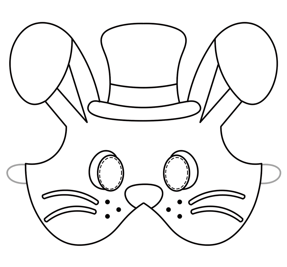 molde mascara coelho feltro