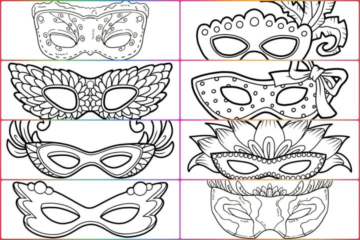 molde máscara de carnaval para imprimir