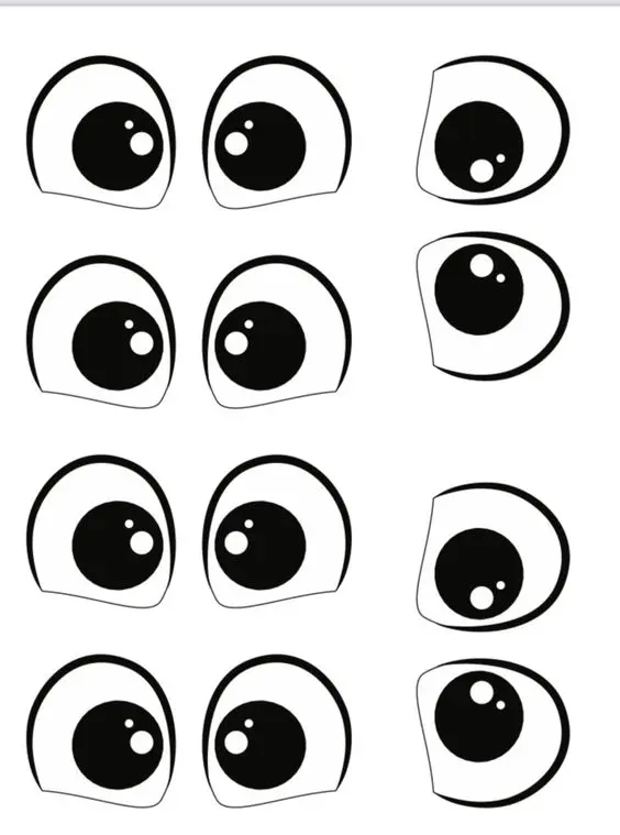 inspiração molde de olhos de eva para bonecas