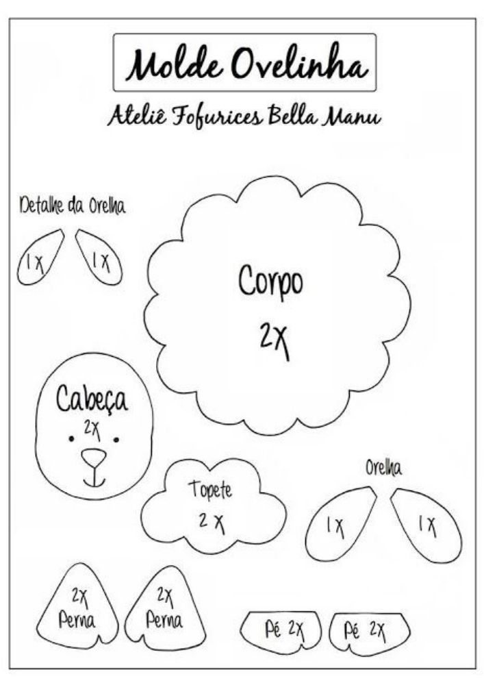 molde ovelha em eva para imprimir