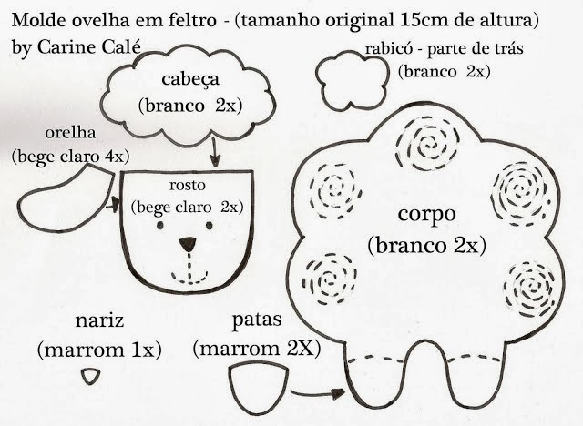 molde ovelha para imprimir e colar