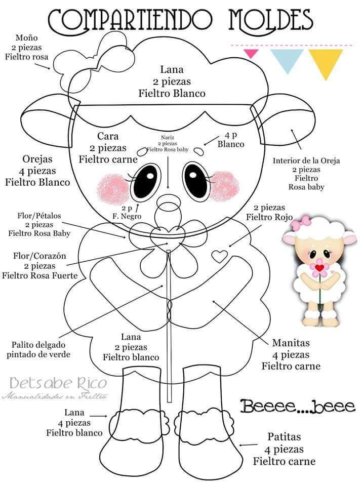 molde ovelha grande para feltro