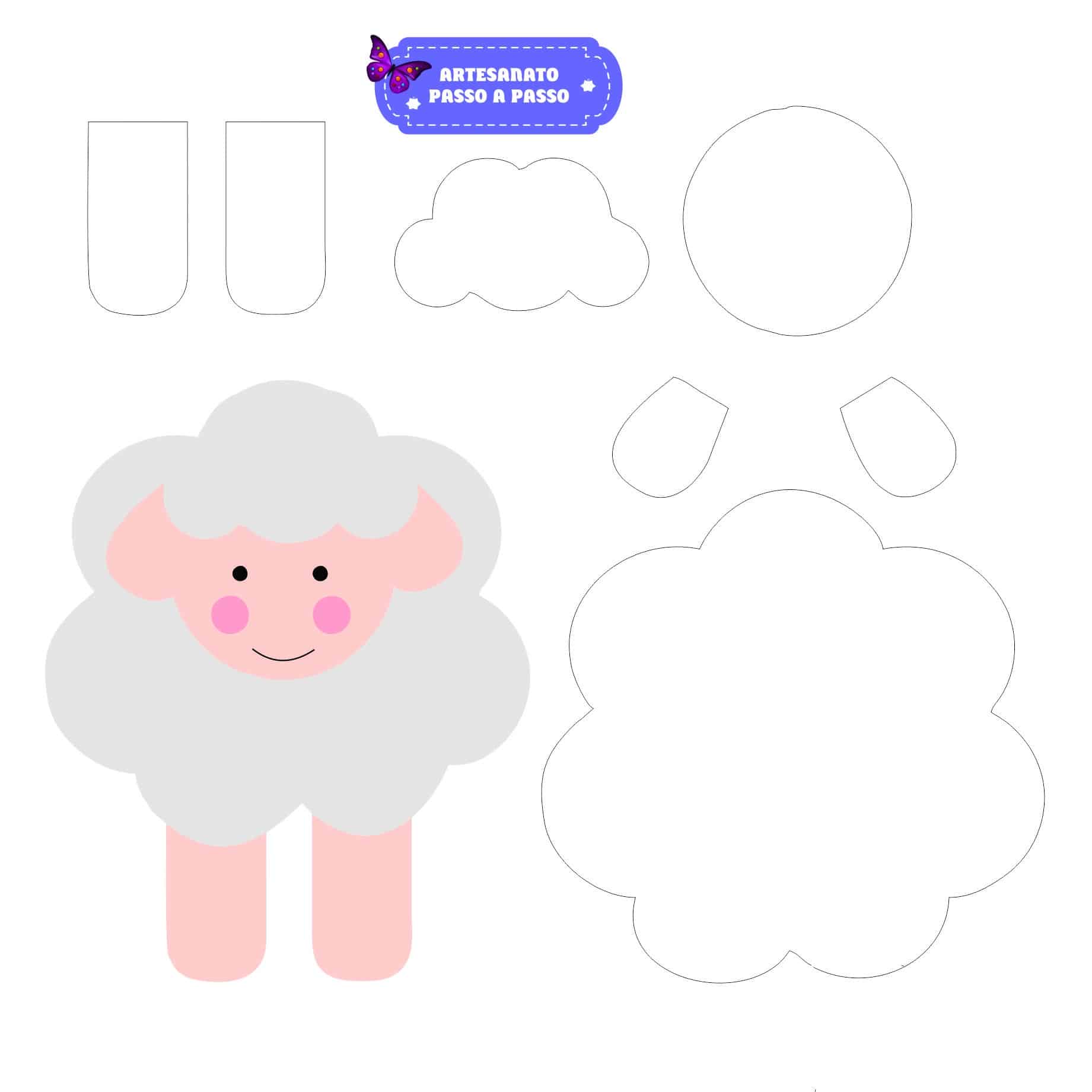 molde ovelha para quarto infantil