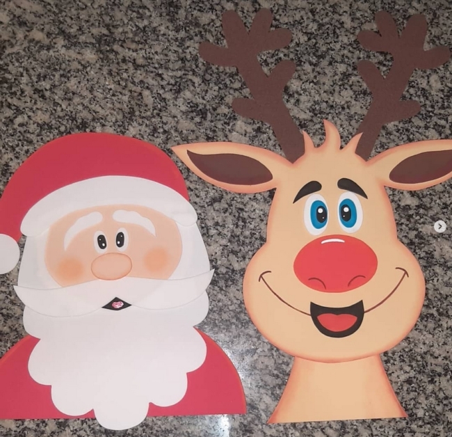 molde de papai noel em eva para enfeite de árvore