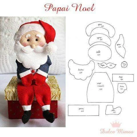 molde papai noel para imprimir gratis