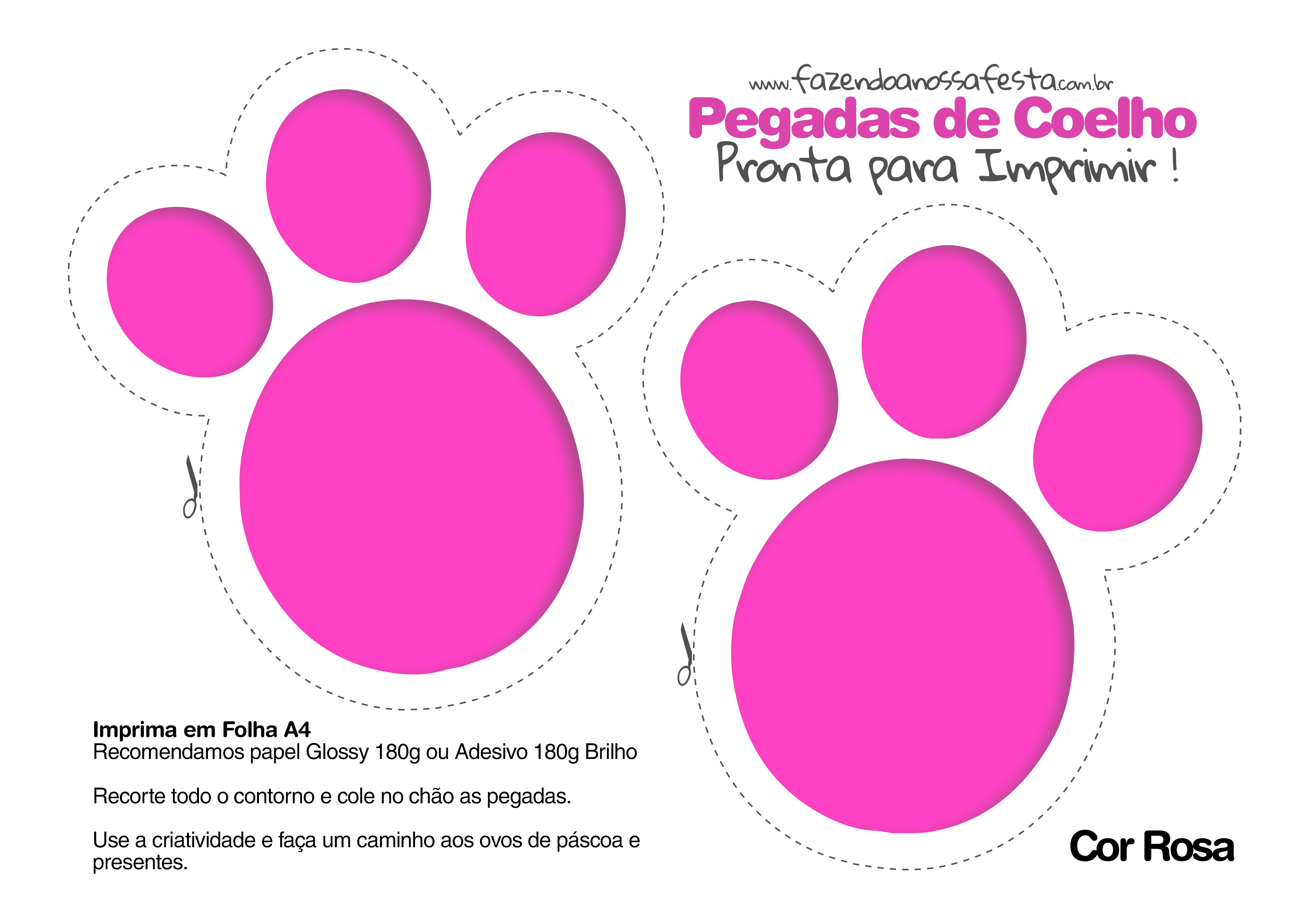 Top 10 Moldes de Pegadas de Coelho Gratuitos para Imprimir