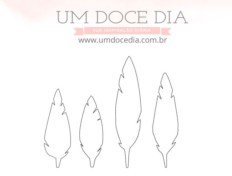 molde de pena para lembrancinhas