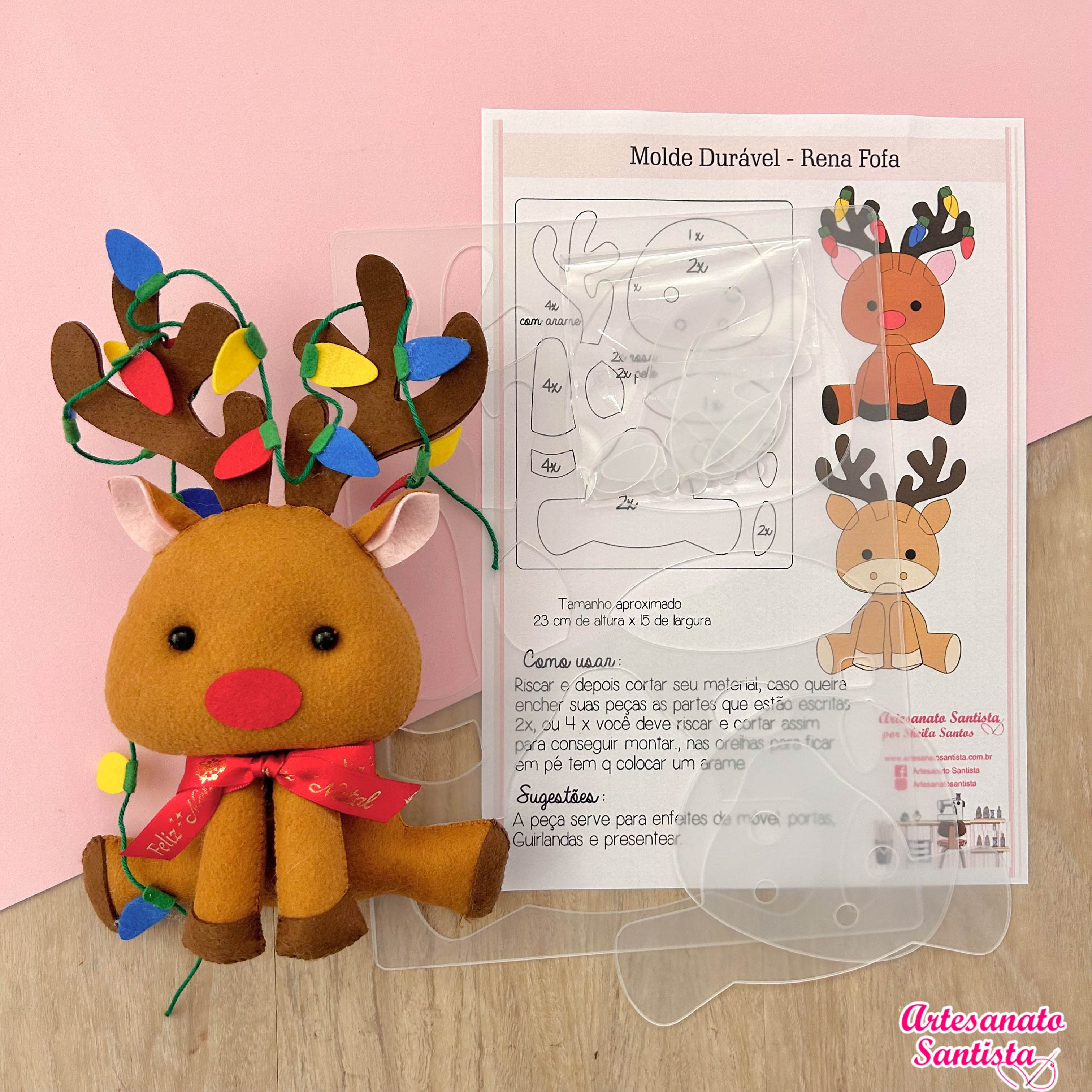 molde de rena de papelão