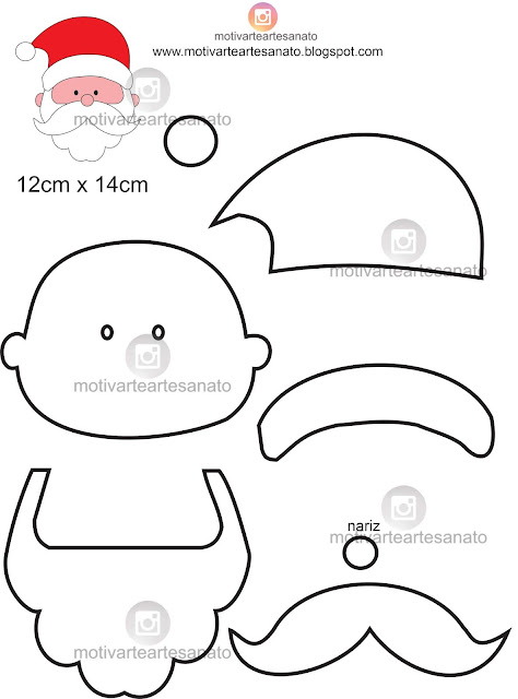 molde de gorro de papai noel em eva