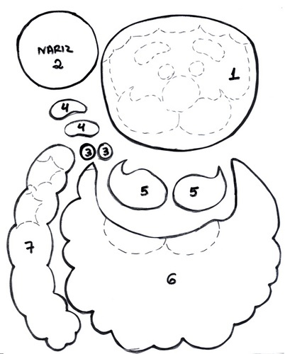 molde de barba de papai noel em eva