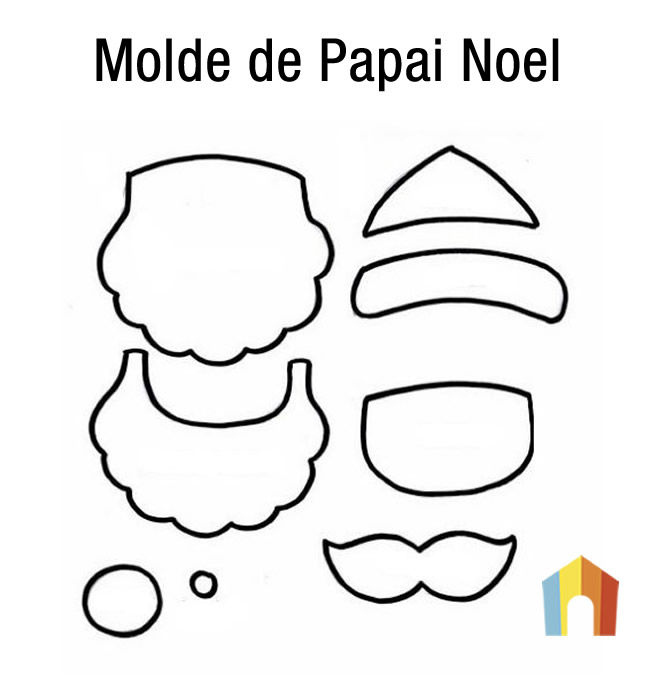 molde de sacolinha papai noel em eva