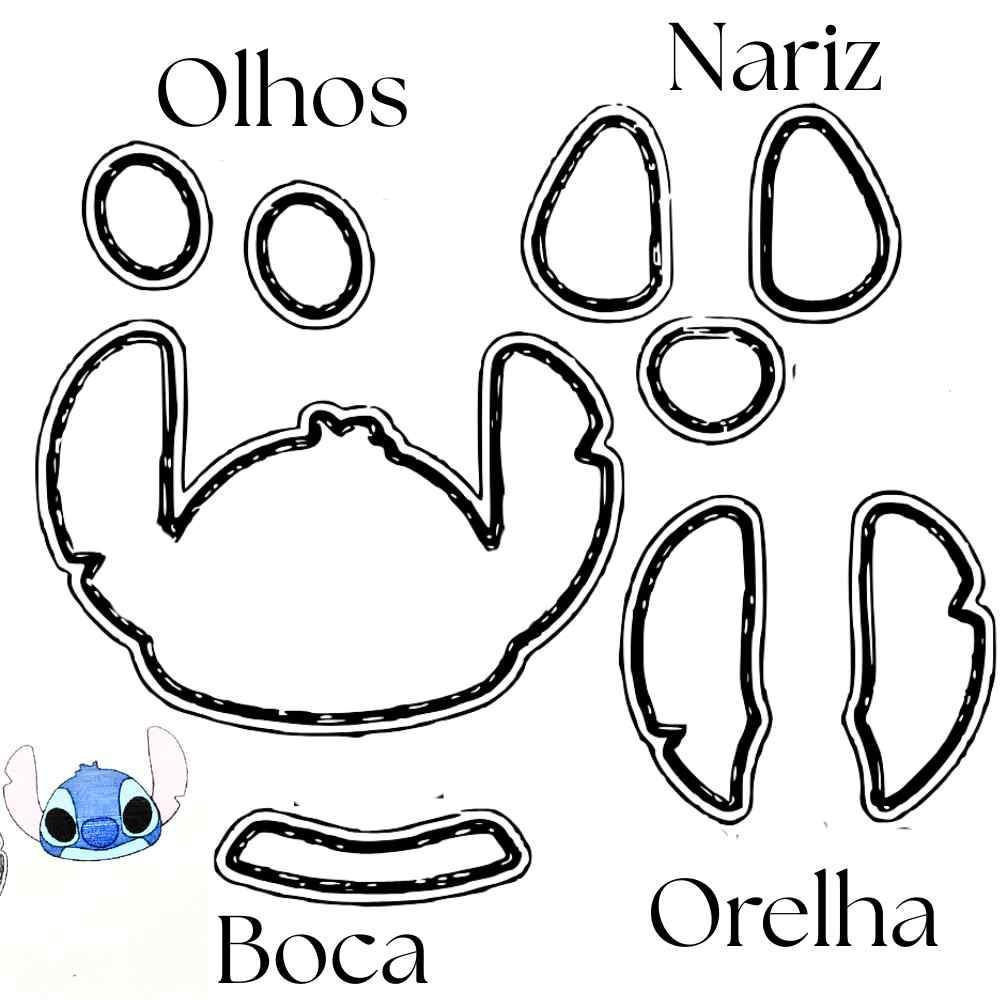 molde stitch em feltro vs molde stitch em papel