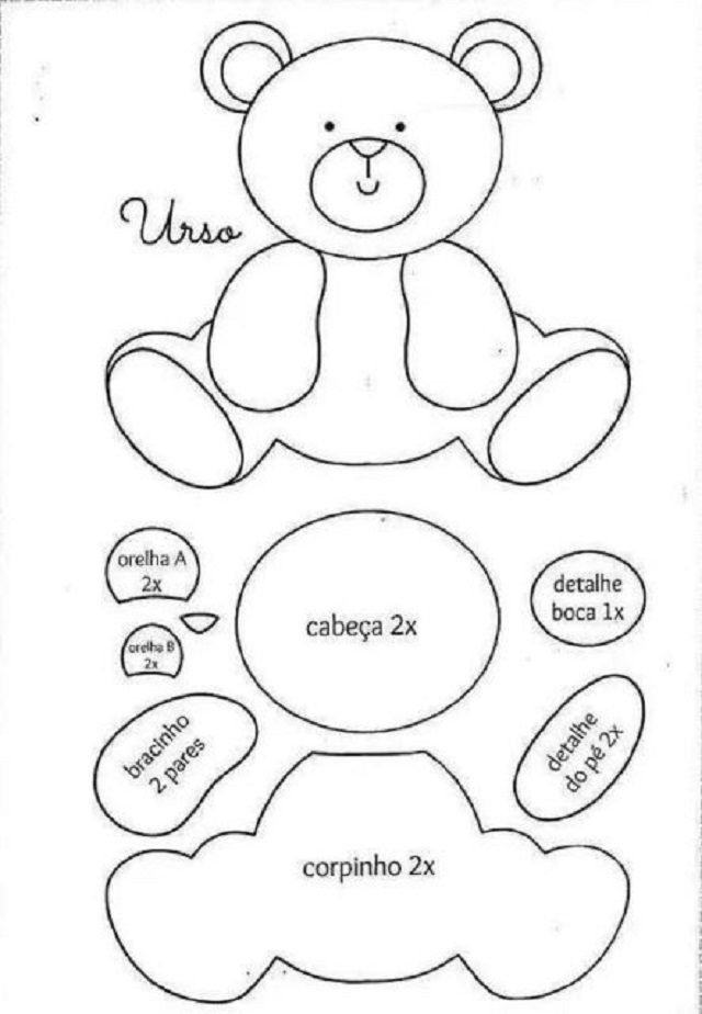 molde de urso em eva para imprimir