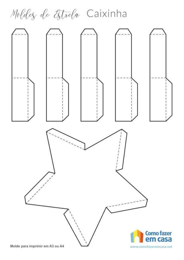 molde estrela para feltro